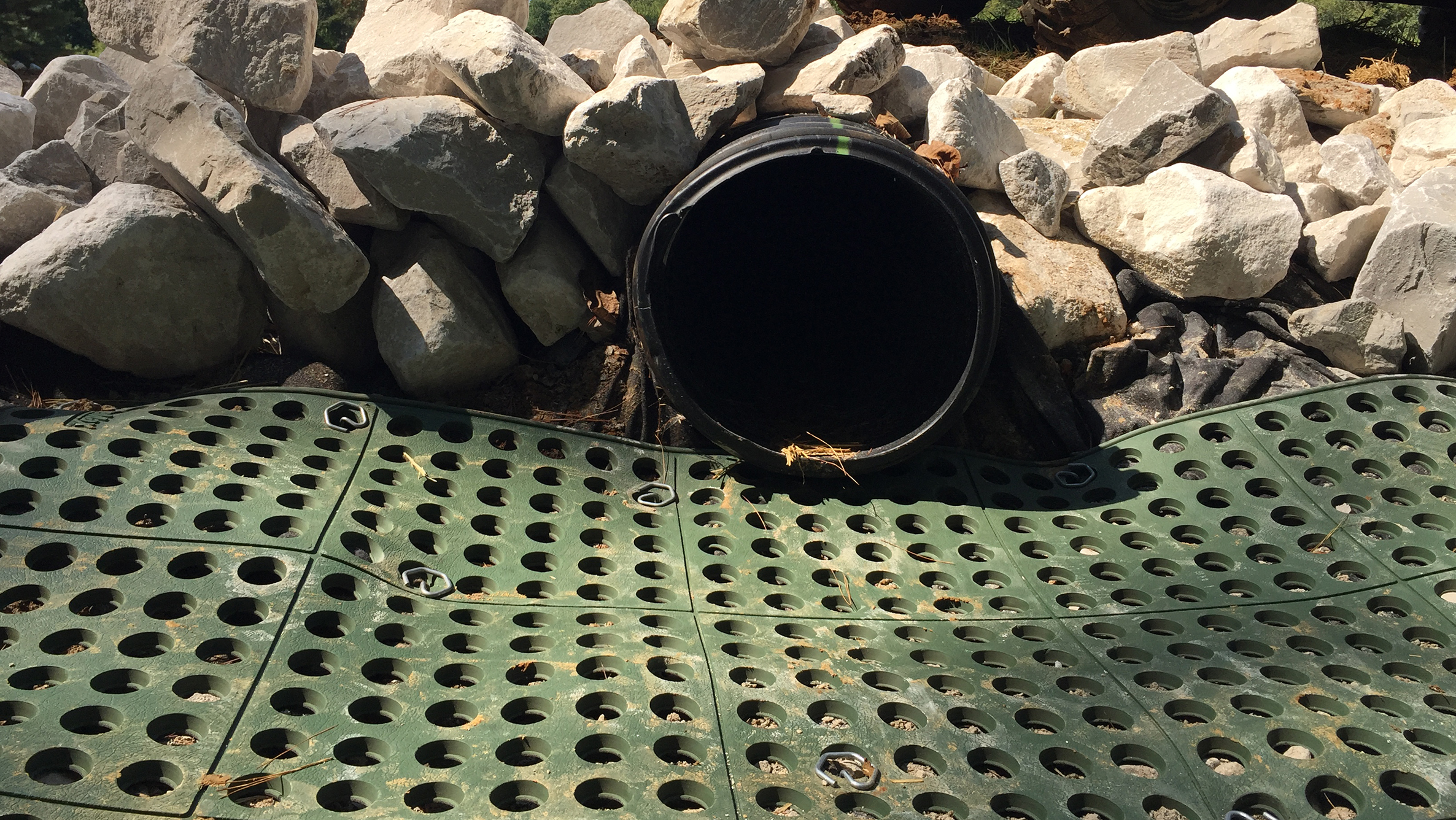 Falcon Pins installed with netting